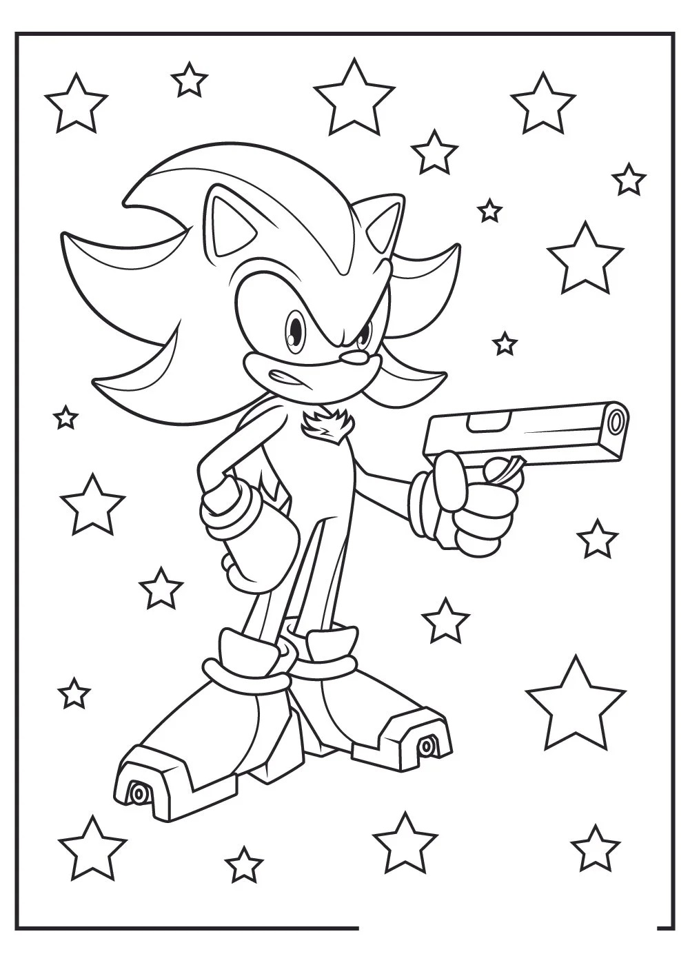 Çocuklar İçin Altın Sonic Boyama Sayfaları 