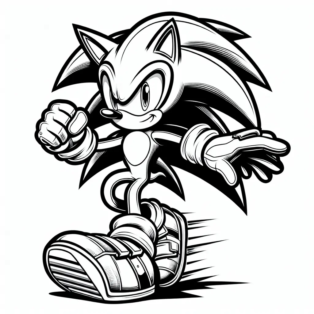Çocuklar İçin Altın Sonic Boyama Sayfaları 