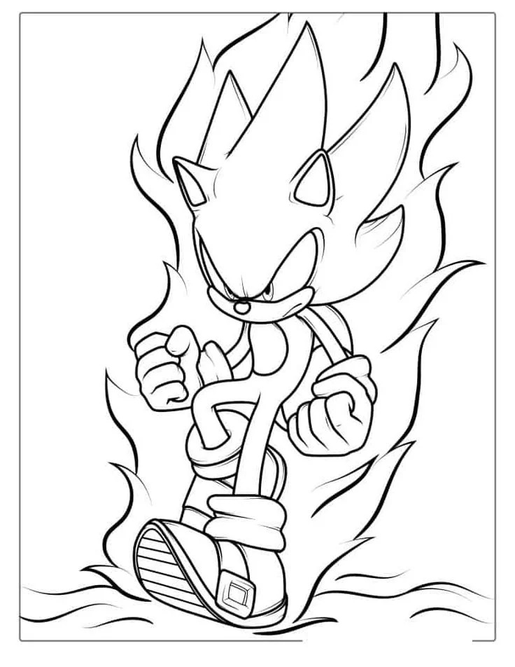 Çocuklar İçin Altın Sonic Boyama Sayfaları 