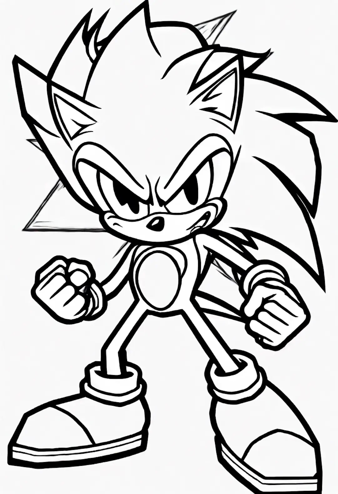 Çocuklar İçin Altın Sonic Boyama Sayfaları 