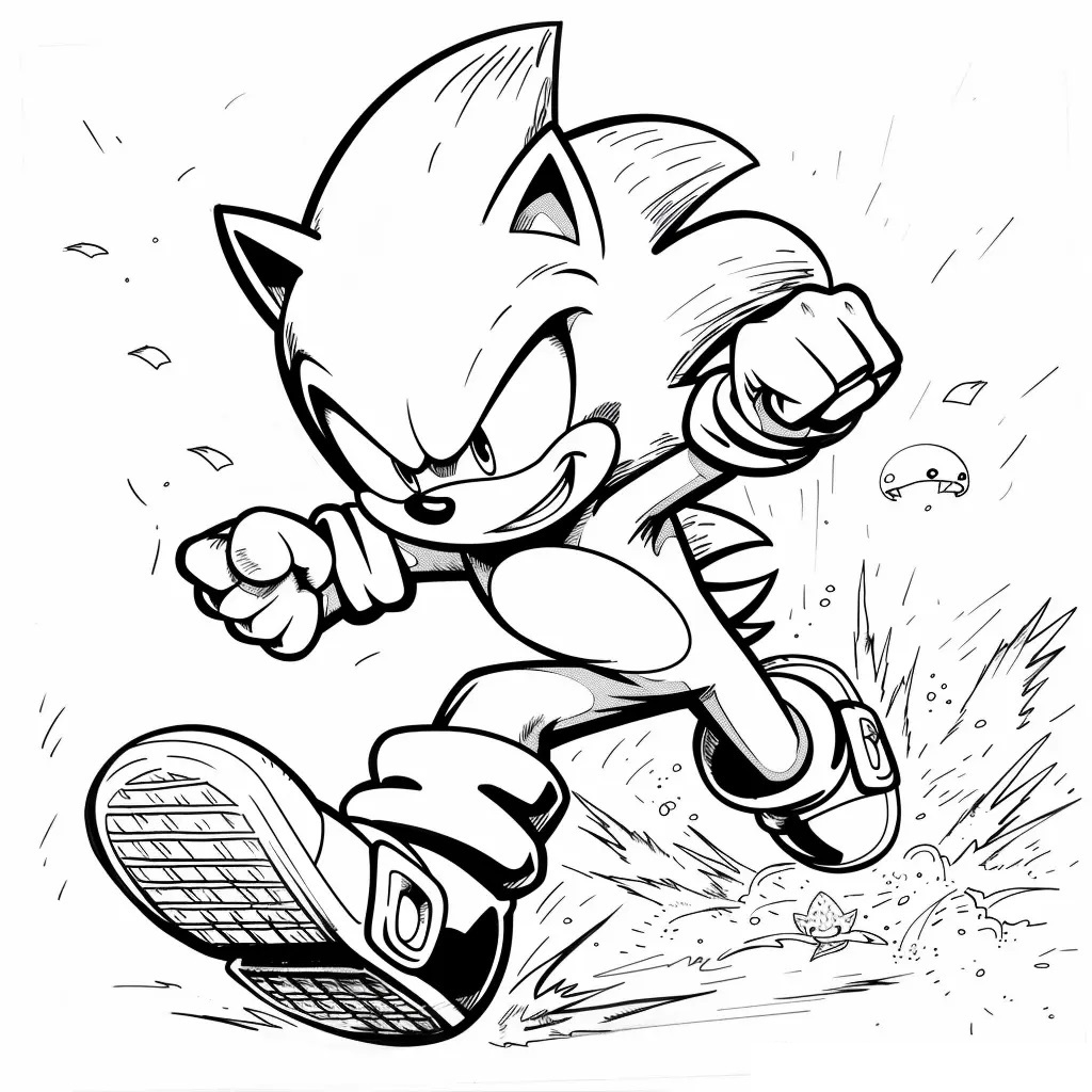 Çocuklar İçin Altın Sonic Boyama Sayfaları 