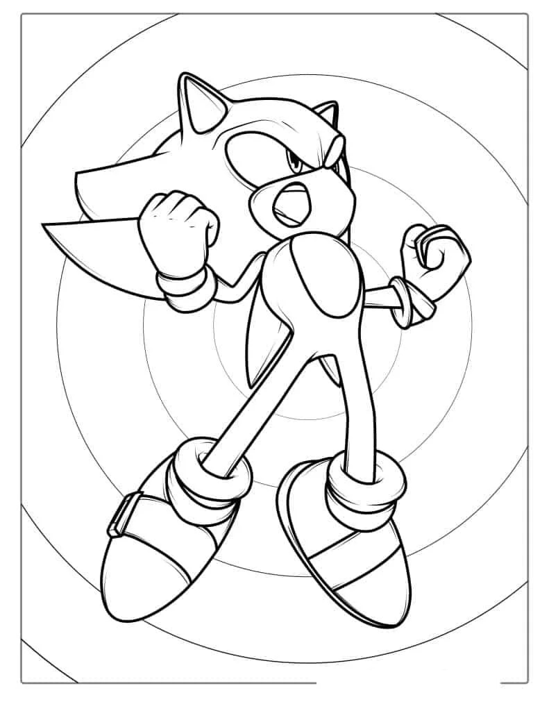 Çocuklar İçin Altın Sonic Boyama Sayfaları 