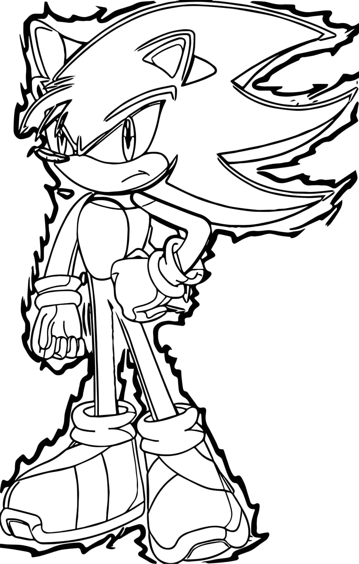 Çocuklar İçin Altın Sonic Boyama Sayfaları 