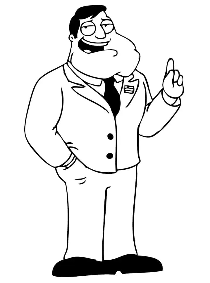 Çocuklar İçin American Dad Boyama Sayfaları 