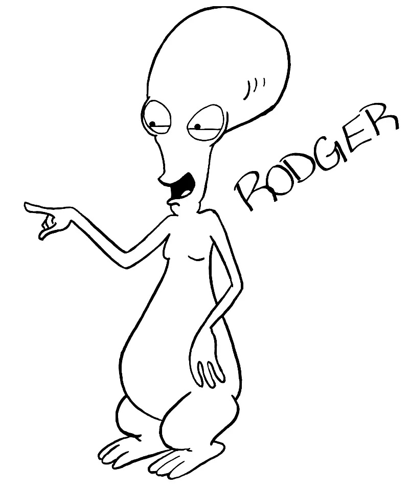 Çocuklar İçin American Dad Boyama Sayfaları 