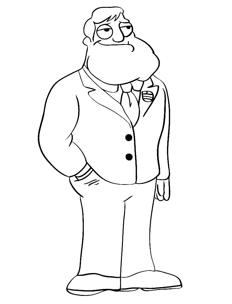 Çocuklar İçin American Dad Boyama Sayfaları 