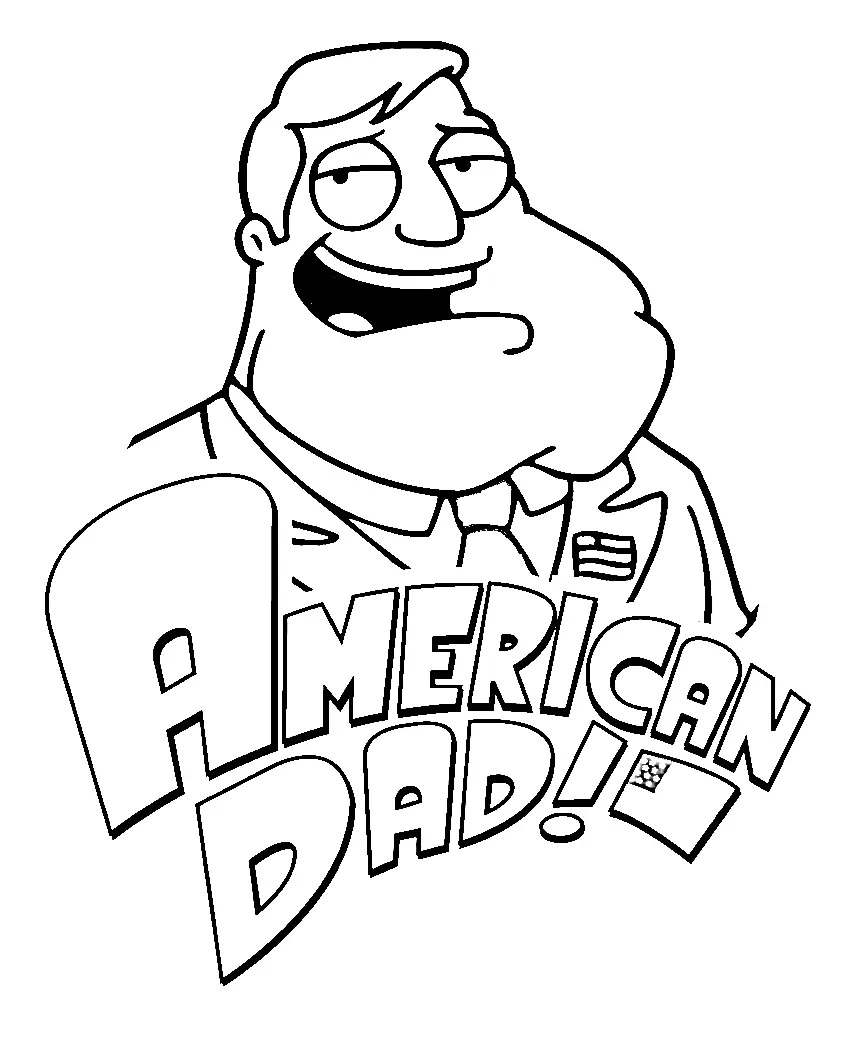 Çocuklar İçin American Dad Boyama Sayfaları 