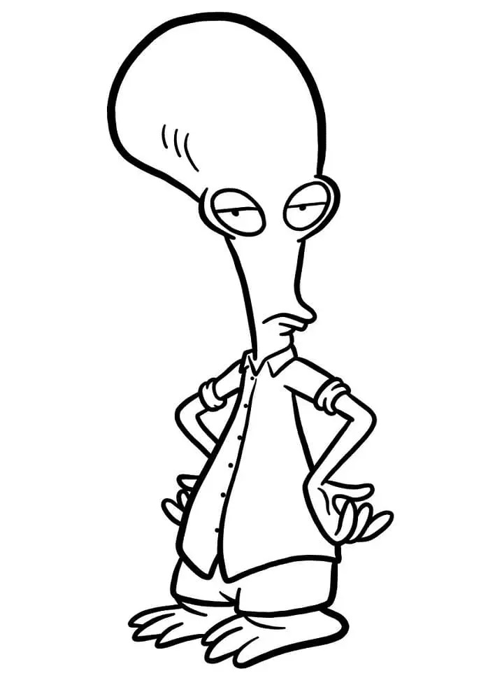 Çocuklar İçin American Dad Boyama Sayfaları 