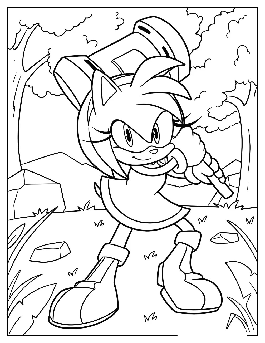 Çocuklar İçin Amy Rose Boyama Sayfaları 