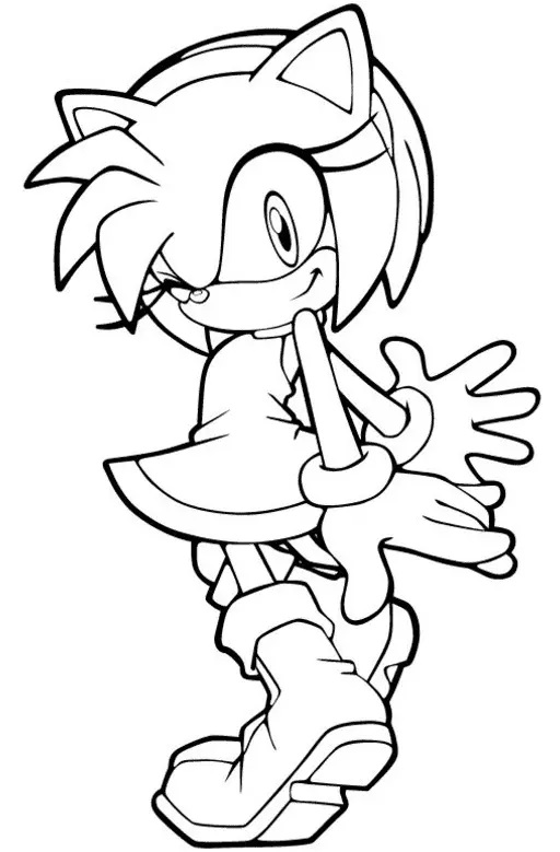Çocuklar İçin Amy Rose Boyama Sayfaları 