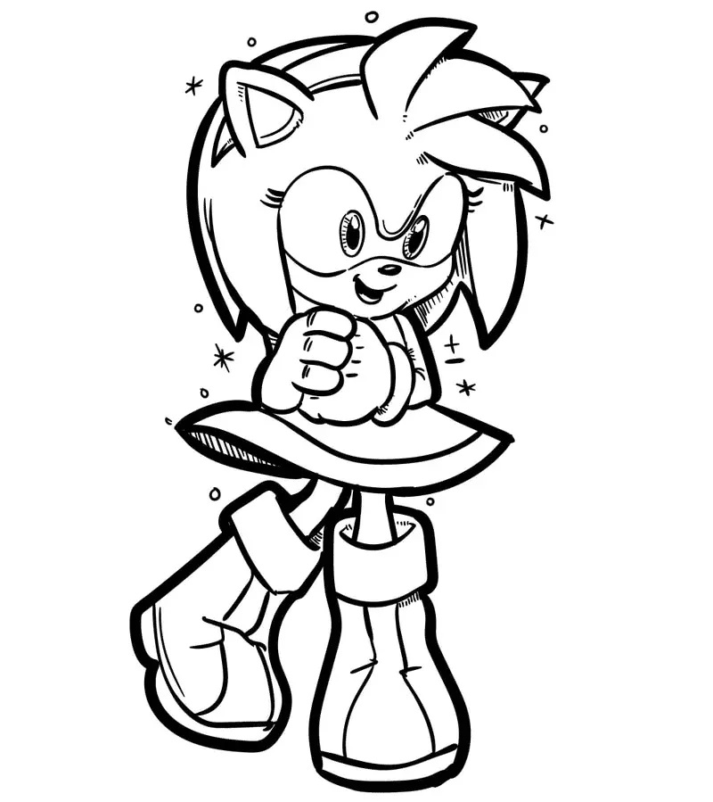 Çocuklar İçin Amy Rose Boyama Sayfaları 