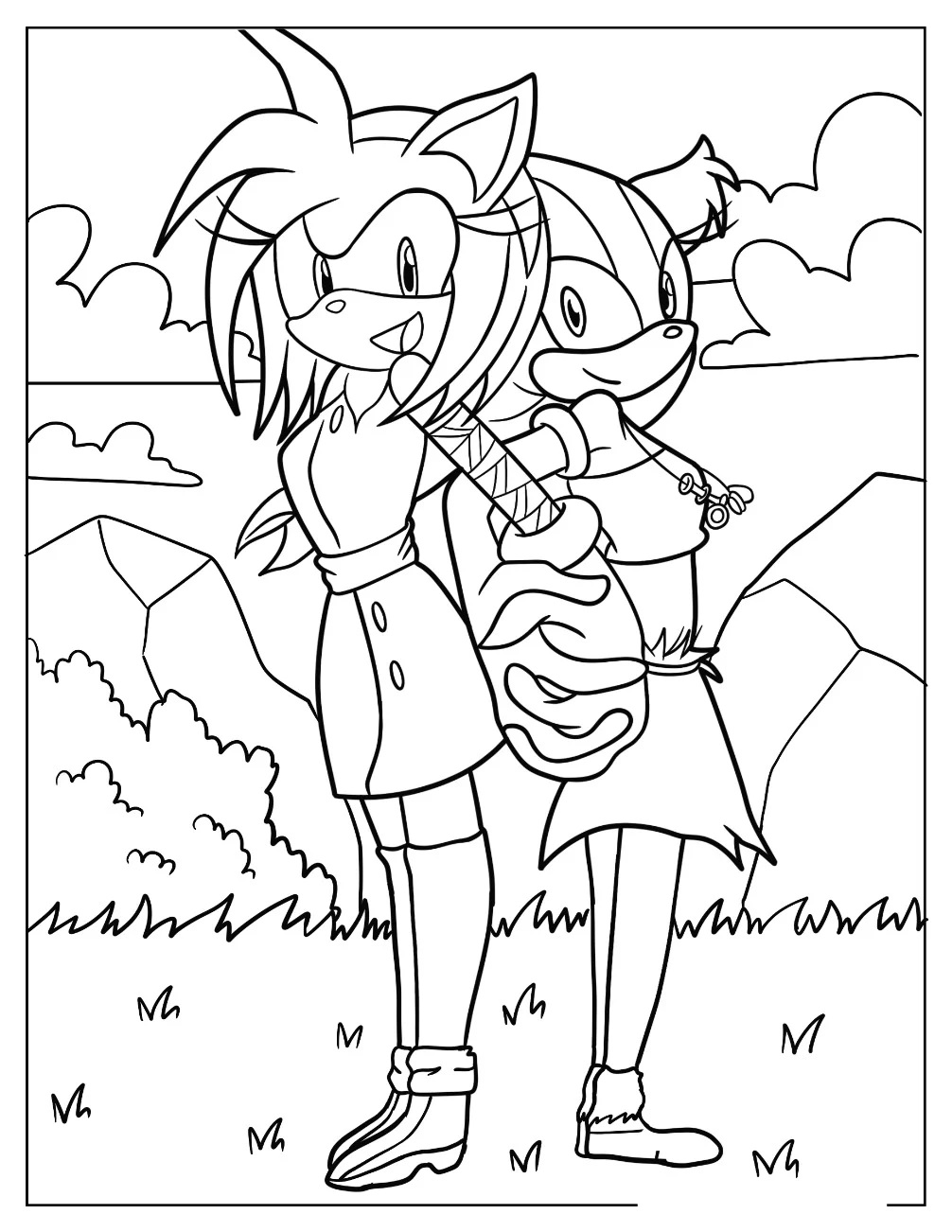Çocuklar İçin Amy Rose Boyama Sayfaları 