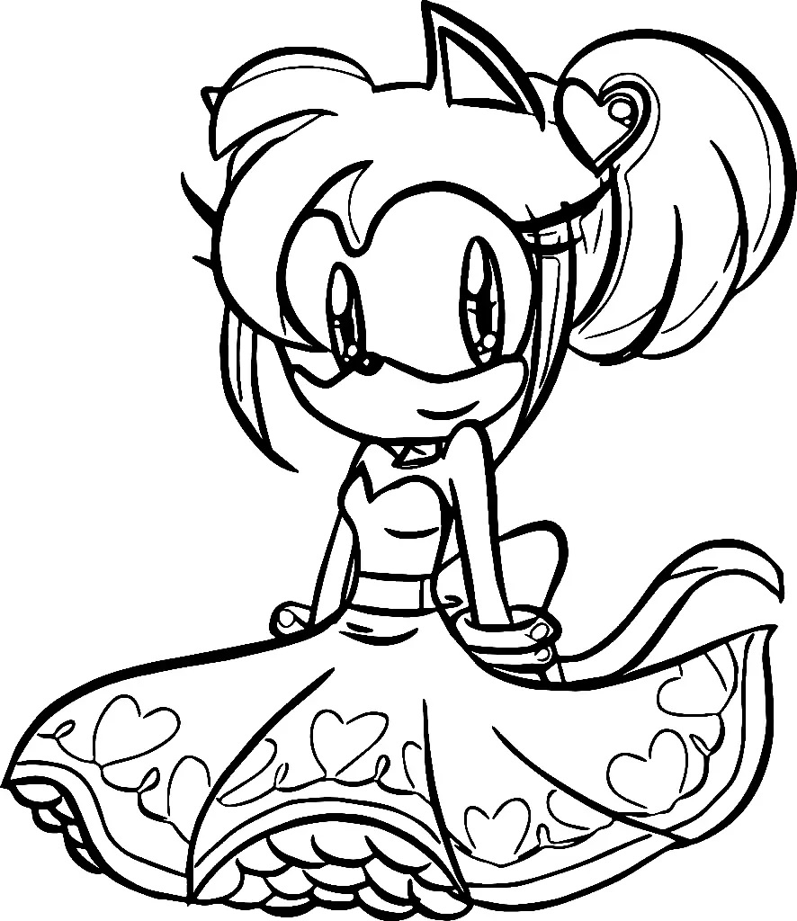 Çocuklar İçin Amy Rose Boyama Sayfaları 