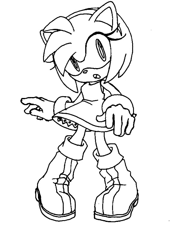 Çocuklar İçin Amy Rose Boyama Sayfaları 