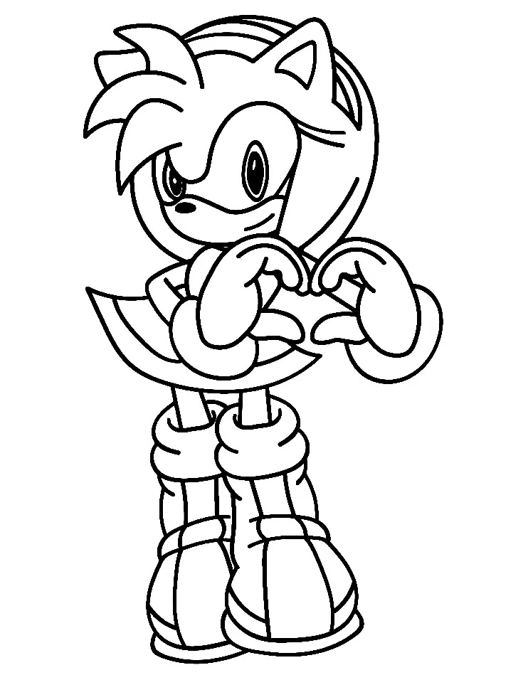 Çocuklar İçin Amy Rose Boyama Sayfaları 