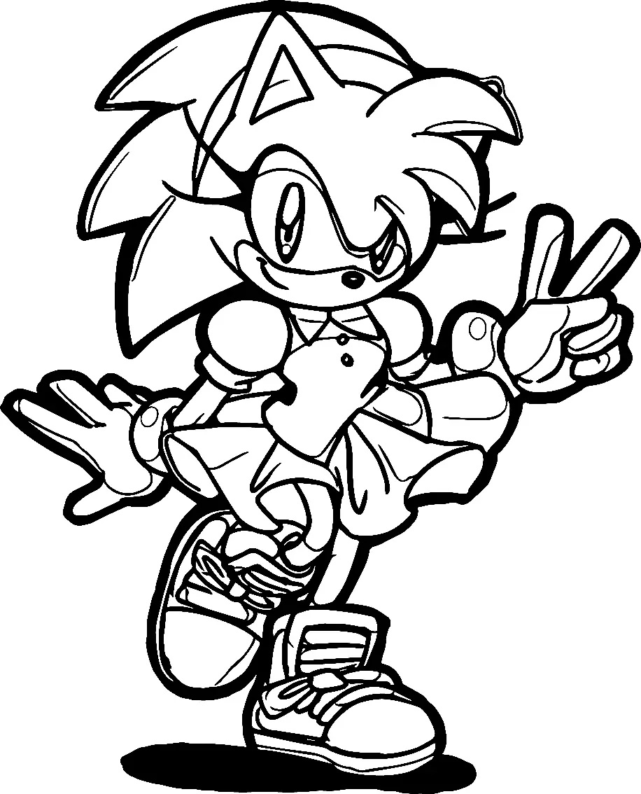 Çocuklar İçin Amy Rose Boyama Sayfaları 