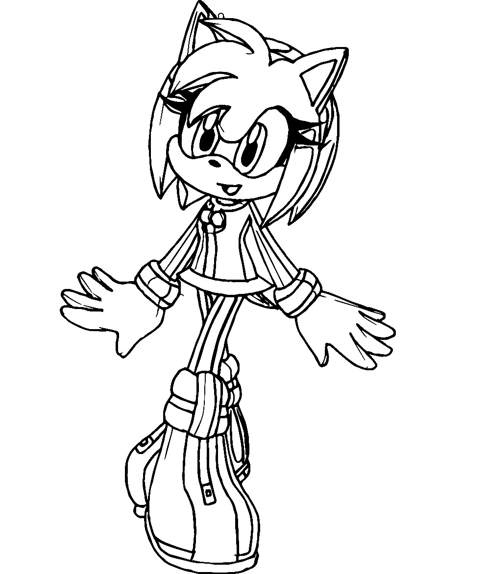 Çocuklar İçin Amy Rose Boyama Sayfaları 