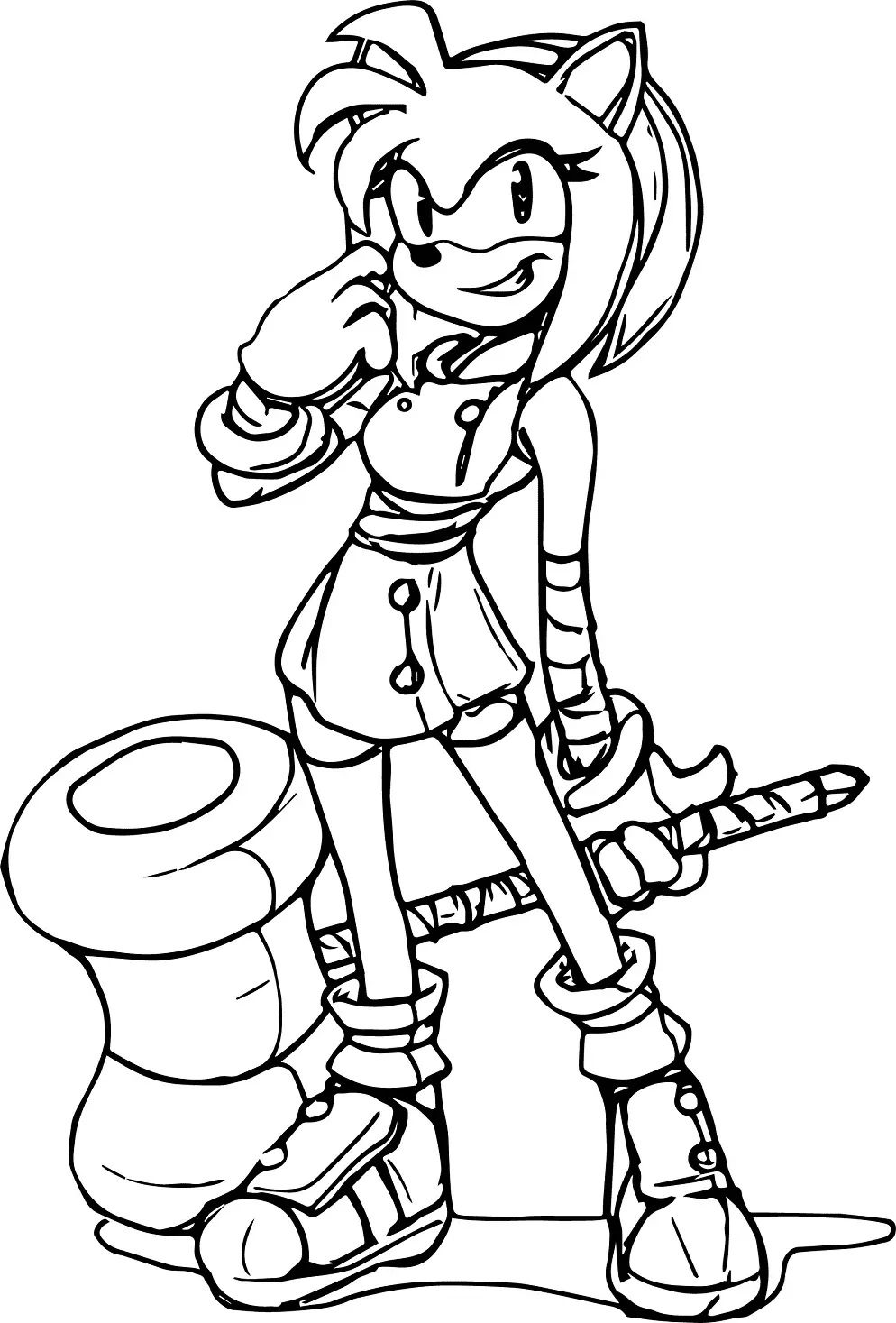 Çocuklar İçin Amy Rose Boyama Sayfaları 