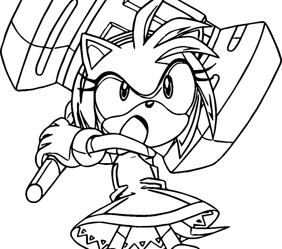 Çocuklar İçin Amy Rose Boyama Sayfaları 