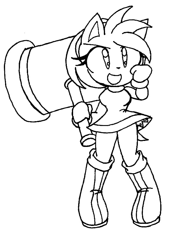 Çocuklar İçin Amy Rose Boyama Sayfaları 