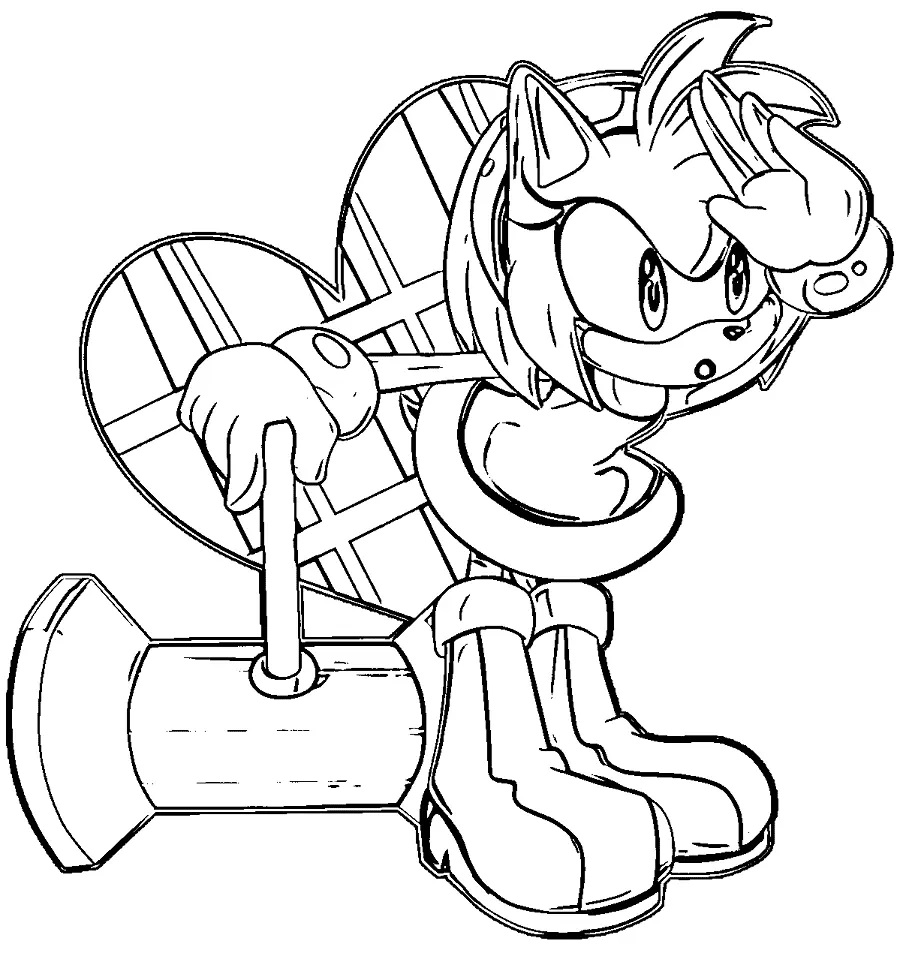 Çocuklar İçin Amy Rose Boyama Sayfaları 