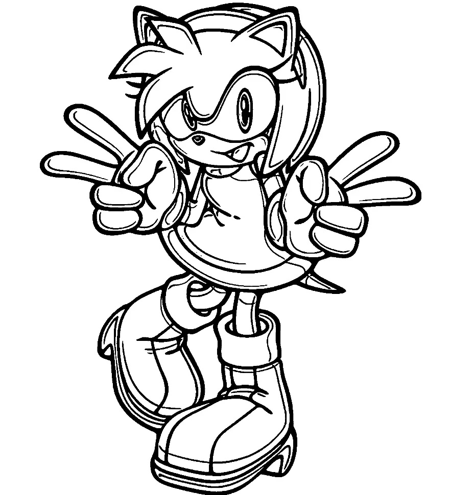 Çocuklar İçin Amy Rose Boyama Sayfaları 