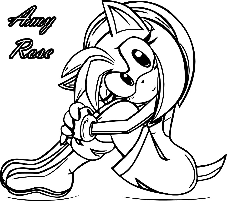 Çocuklar İçin Amy Rose Boyama Sayfaları 