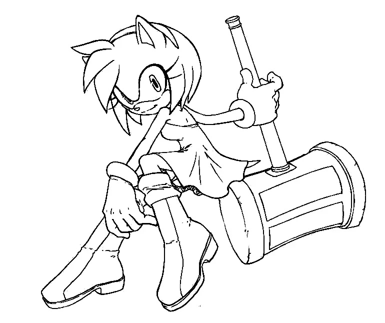 Çocuklar İçin Amy Rose Boyama Sayfaları 