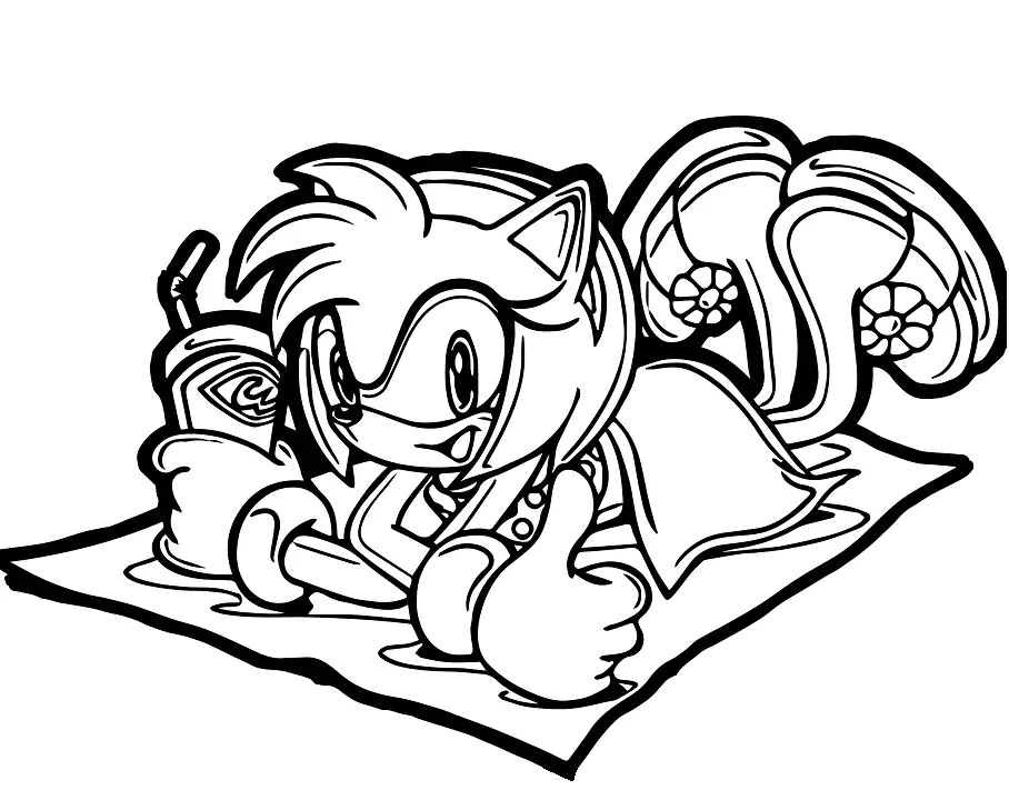 Çocuklar İçin Amy Rose Boyama Sayfaları 
