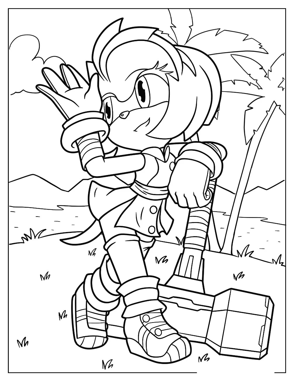 Çocuklar İçin Amy Rose Boyama Sayfaları 