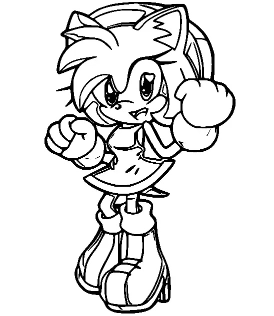Çocuklar İçin Amy Rose Boyama Sayfaları 