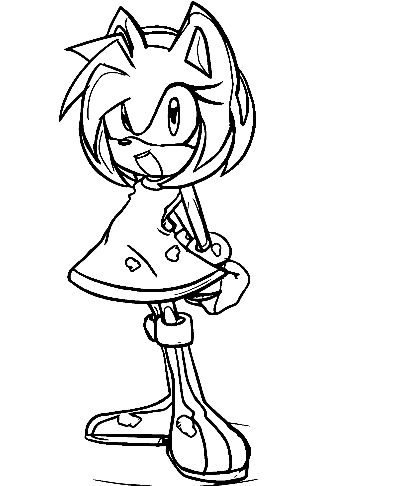 Çocuklar İçin Amy Rose Boyama Sayfaları 