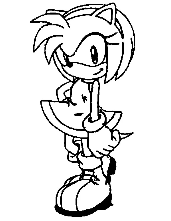 Çocuklar İçin Amy Rose Boyama Sayfaları 