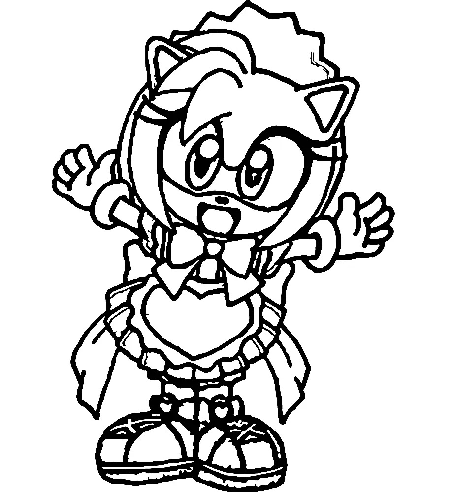 Çocuklar İçin Amy Rose Boyama Sayfaları 