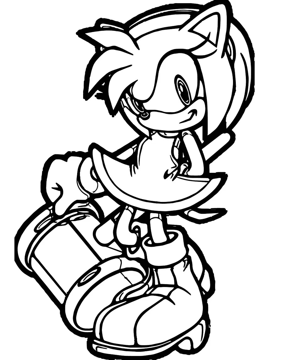 Çocuklar İçin Amy Rose Boyama Sayfaları 