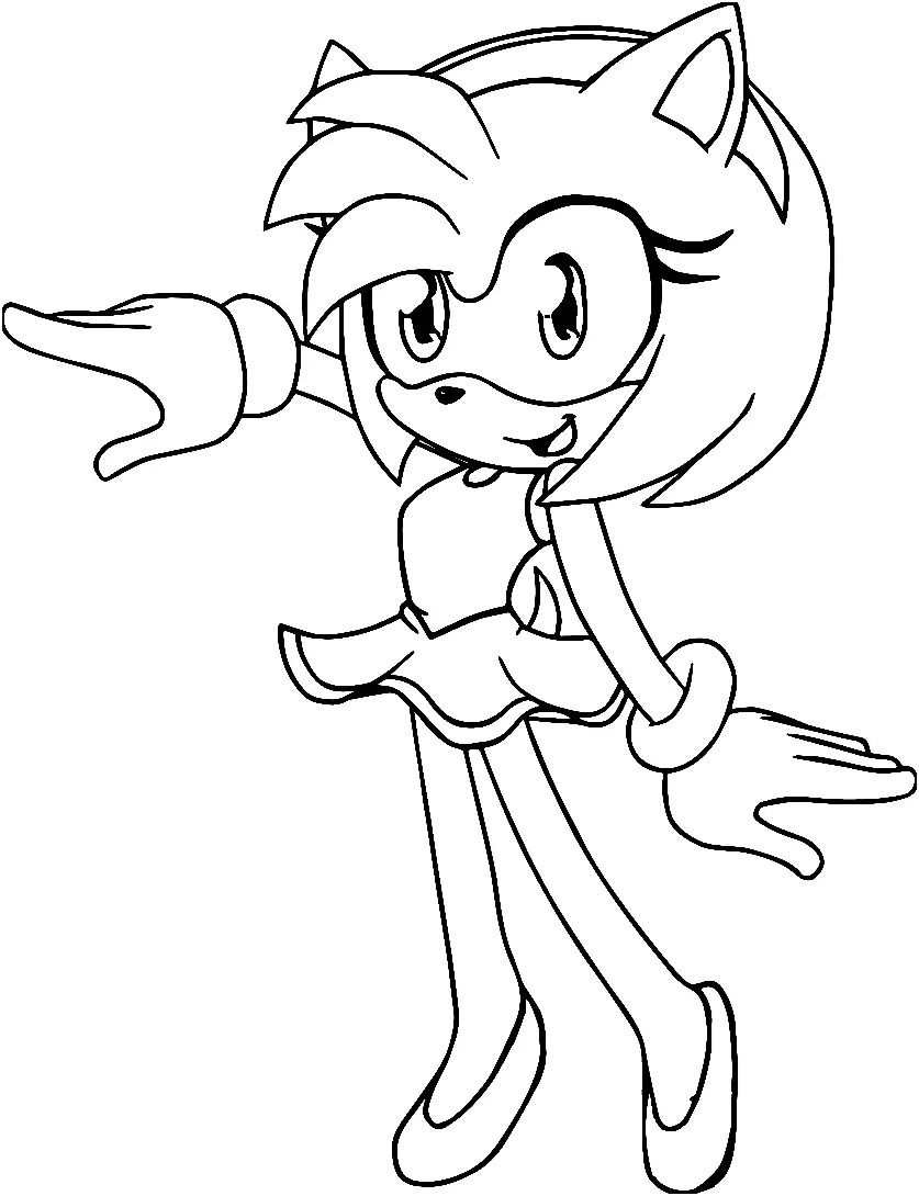 Çocuklar İçin Amy Rose Boyama Sayfaları 