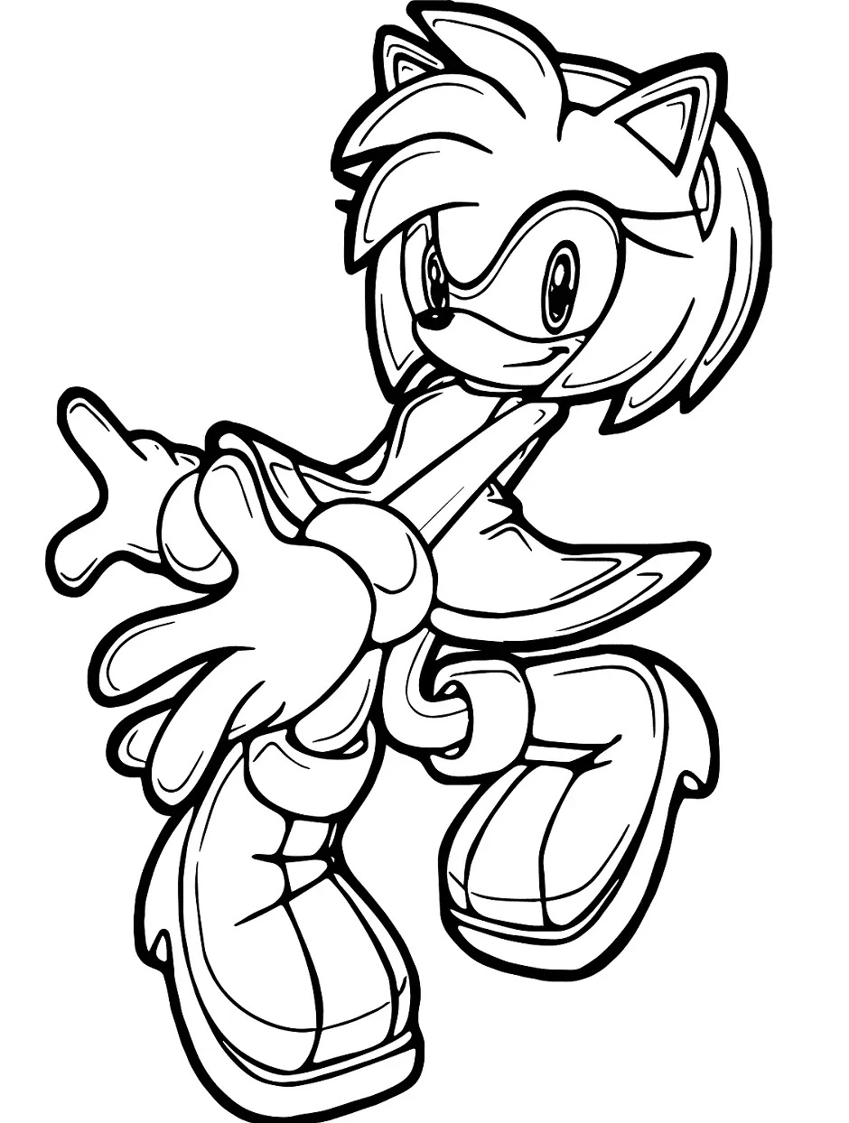 Çocuklar İçin Amy Rose Boyama Sayfaları 