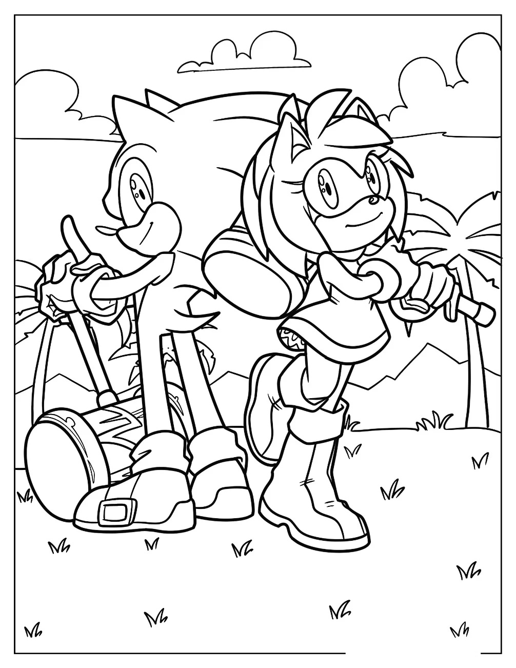 Çocuklar İçin Amy Rose Boyama Sayfaları 