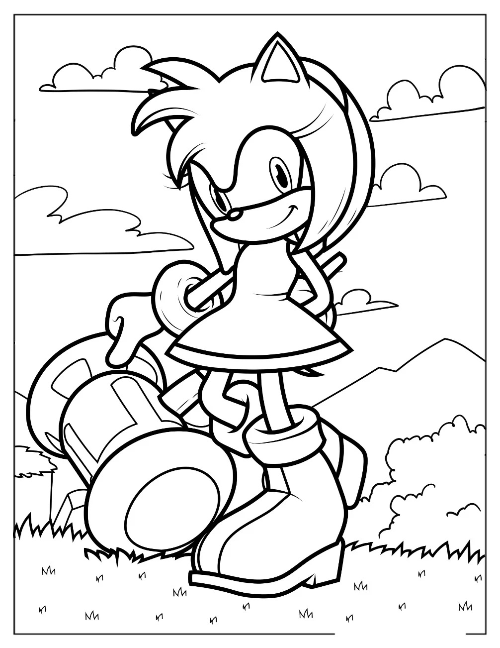 Çocuklar İçin Amy Rose Boyama Sayfaları 