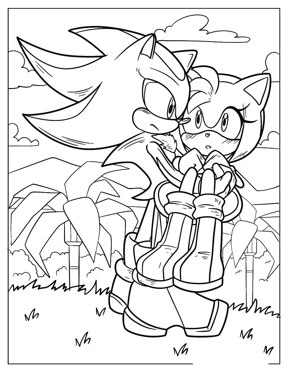 Çocuklar İçin Amy Rose Boyama Sayfaları 