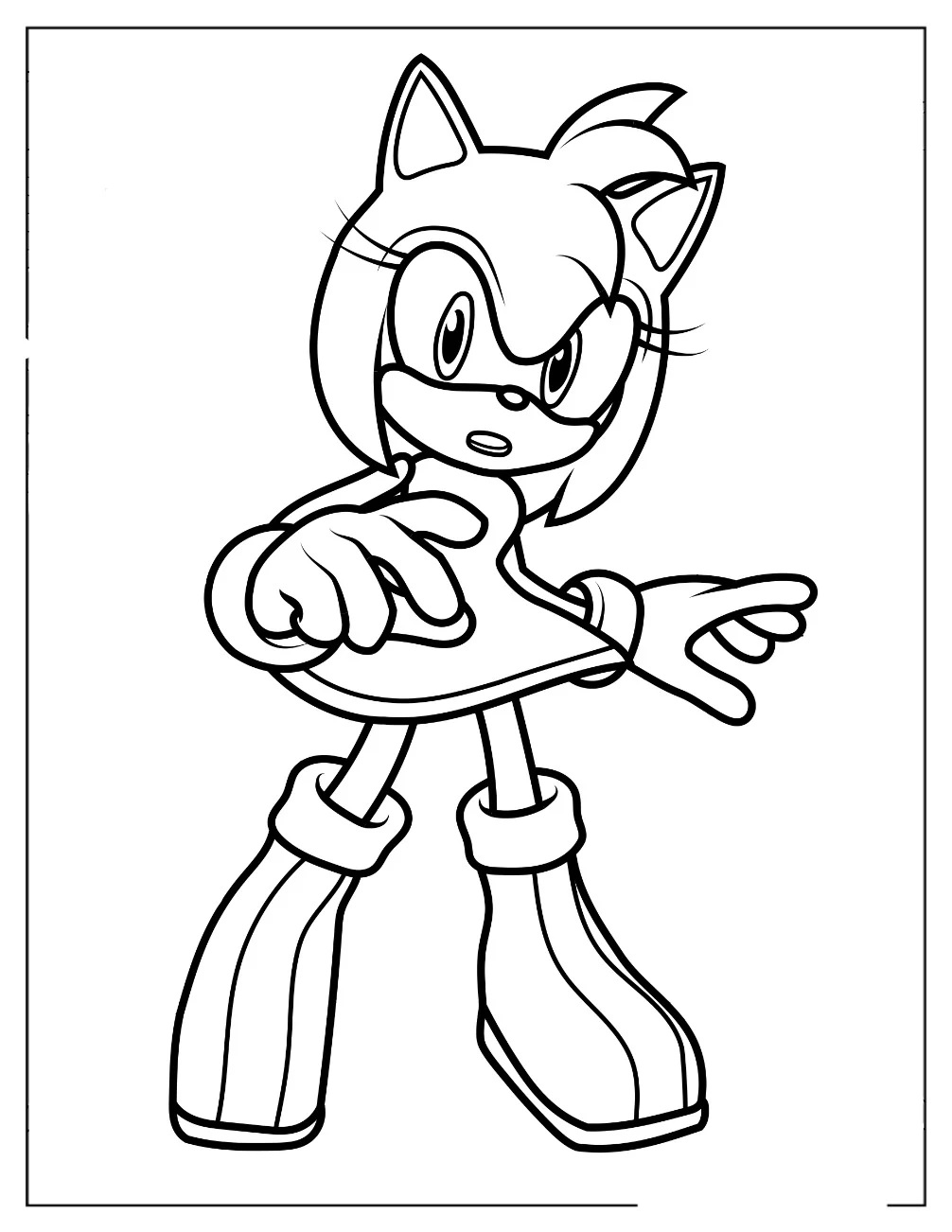 Çocuklar İçin Amy Rose Boyama Sayfaları 