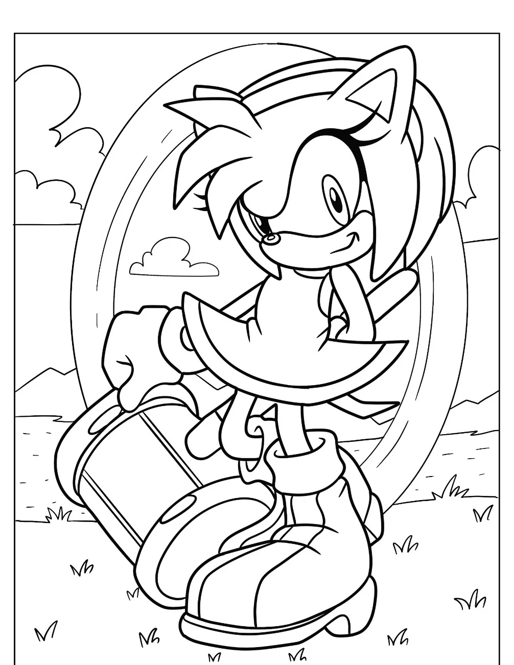 Çocuklar İçin Amy Rose Boyama Sayfaları 