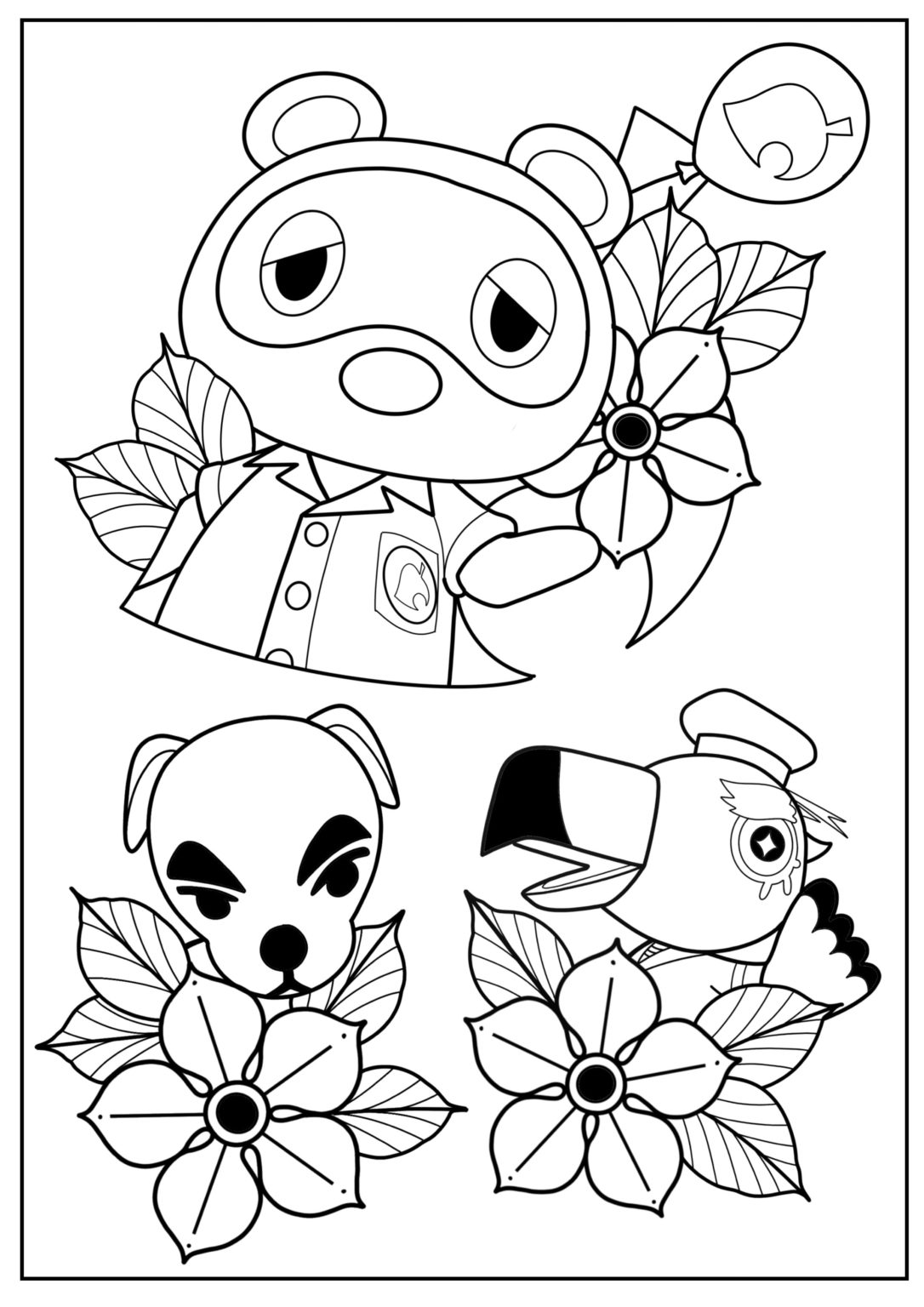 Çocuklar İçin Animal Crossing Boyama Sayfaları 