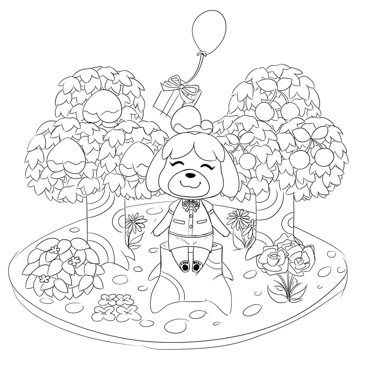 Çocuklar İçin Animal Crossing Boyama Sayfaları 