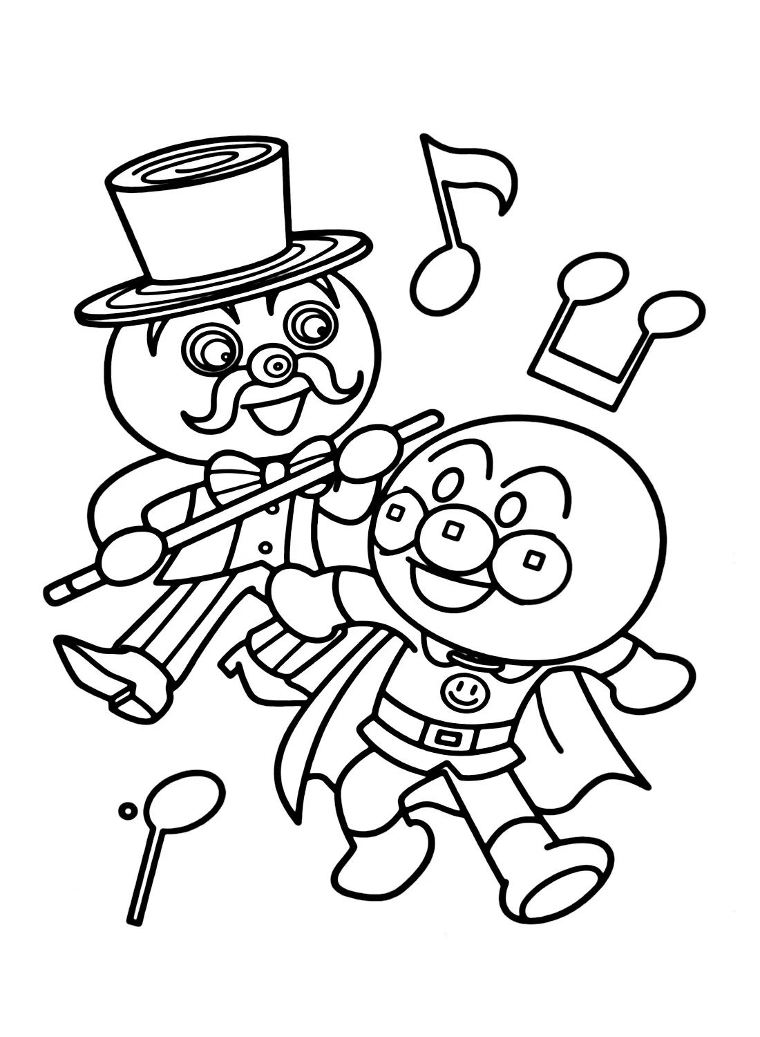 Çocuklar İçin Anpanman Boyama Sayfaları 
