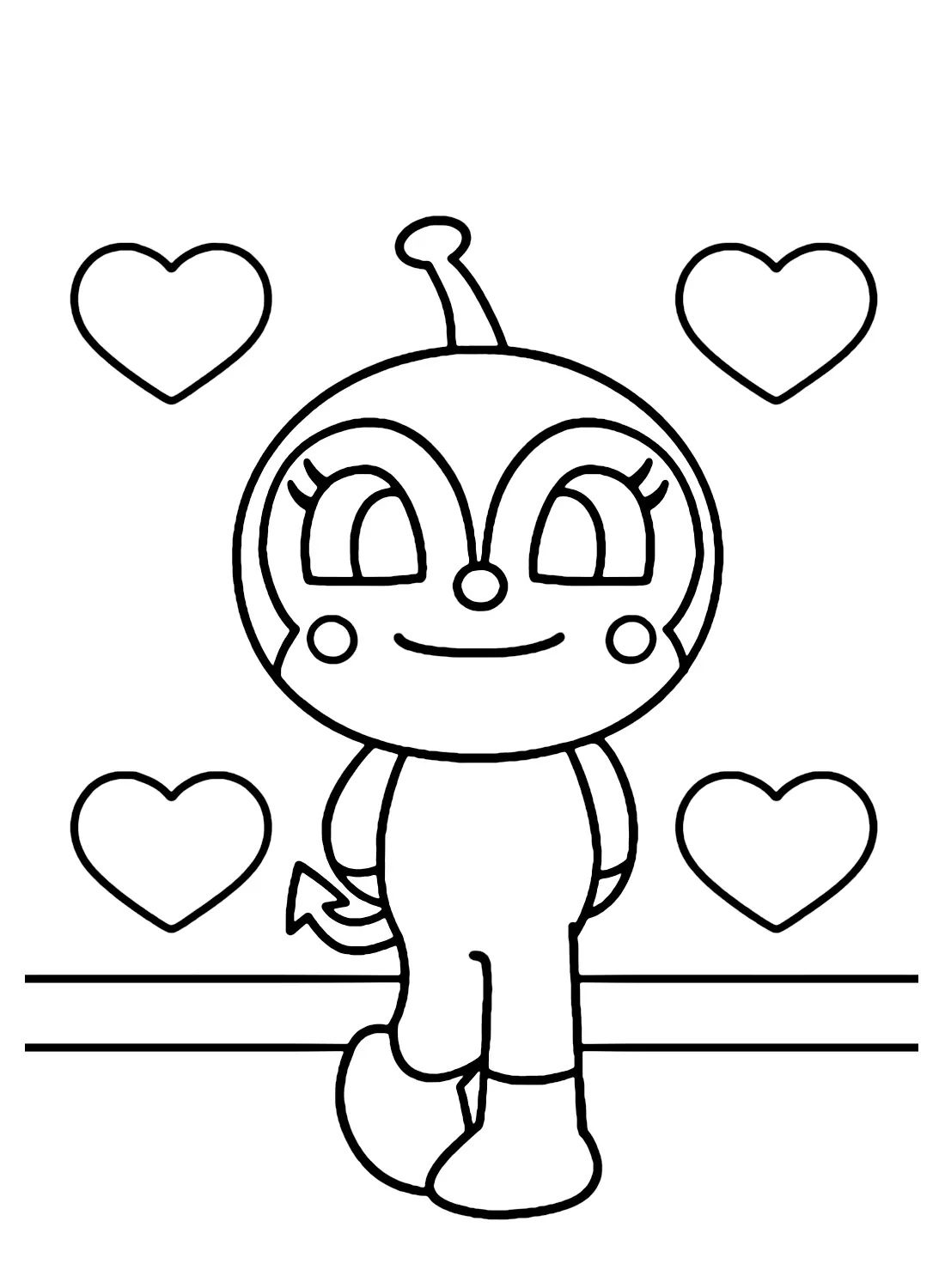 Çocuklar İçin Anpanman Boyama Sayfaları 