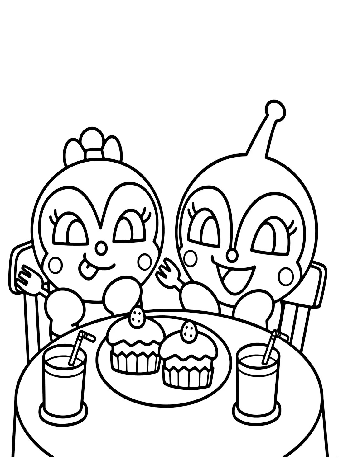 Çocuklar İçin Anpanman Boyama Sayfaları 