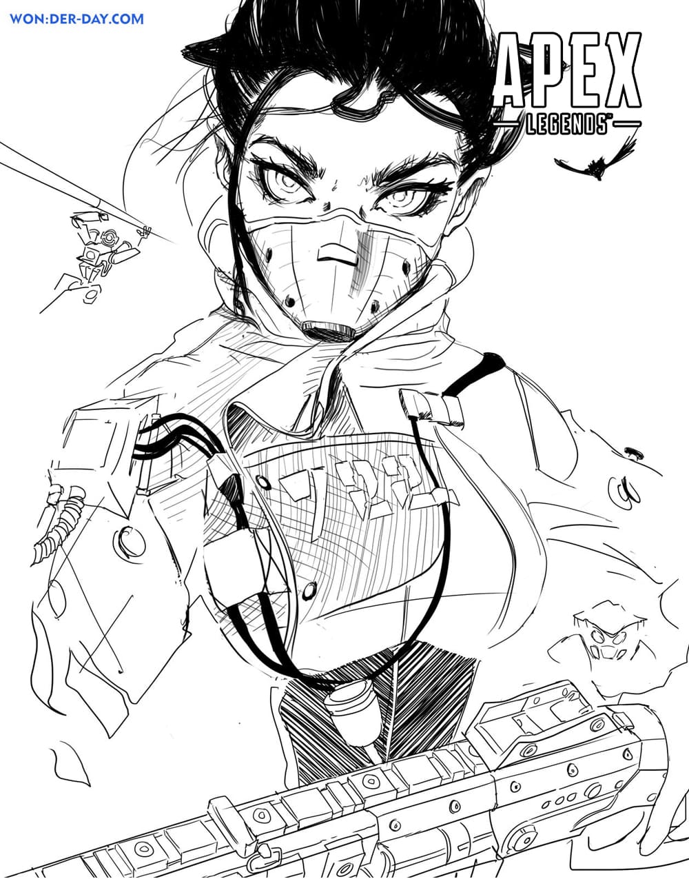Çocuklar İçin Apex Legends Boyama Sayfaları 