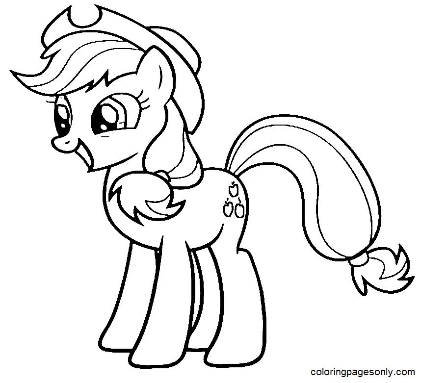 Çocuklar İçin Applejack Boyama Sayfaları 