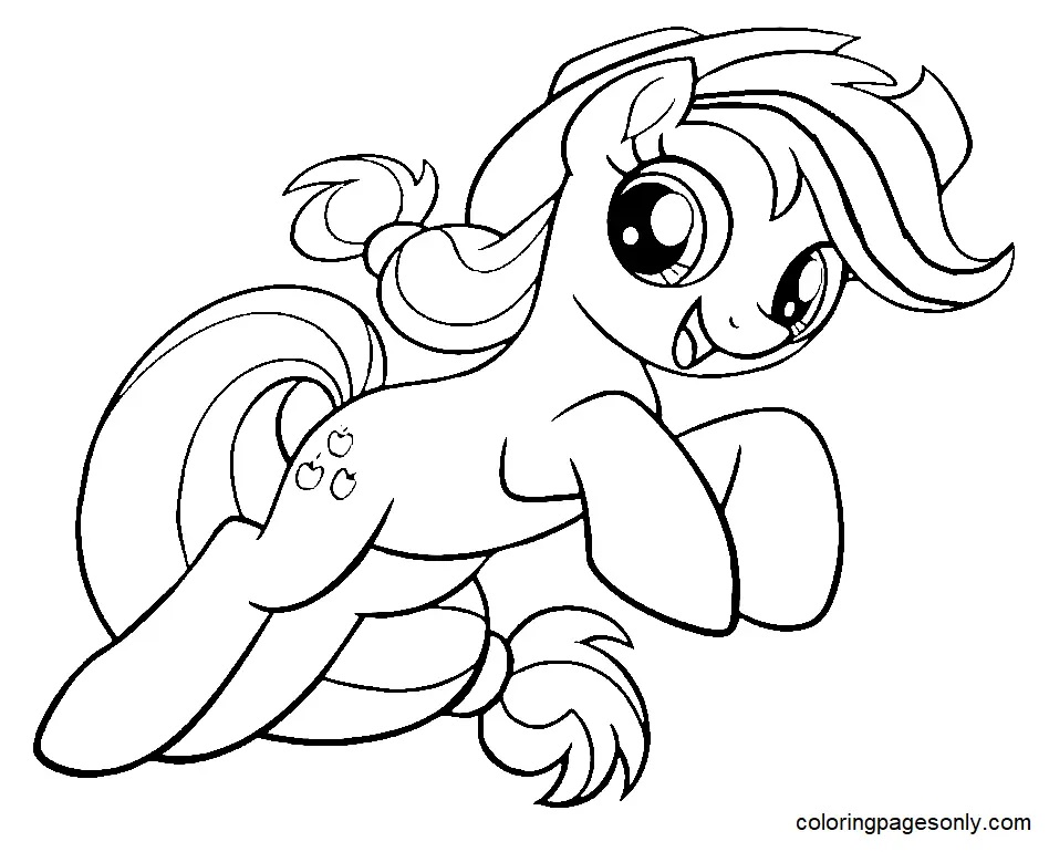 Çocuklar İçin Applejack Boyama Sayfaları 